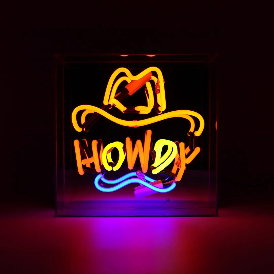 Locomocean Howdy Acrylic Box Neon Sign