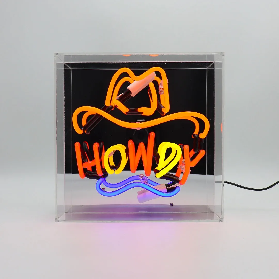 Locomocean Howdy Acrylic Box Neon Sign