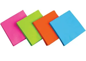 Luncheon Napkins - 4 Neon Colors - 48/Pack or 12pks/Case