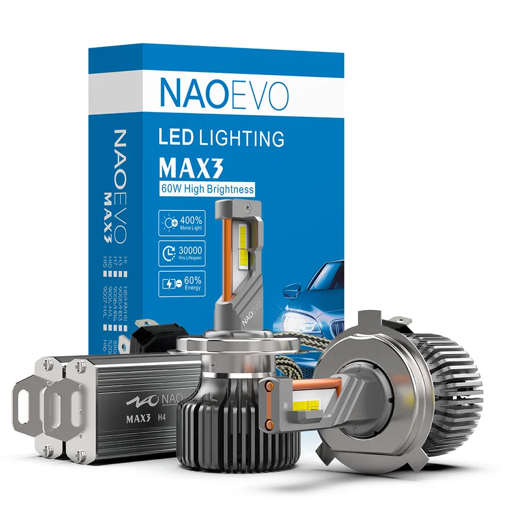 NAOEVO H4 LED Headlight Bulb 120W 13000LM | Max3 Series