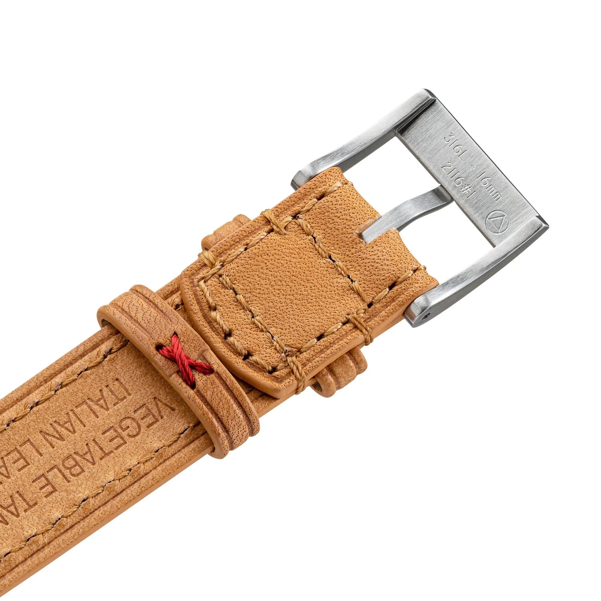 One-Piece Camel Tapered Leather Band & Steel Buckle