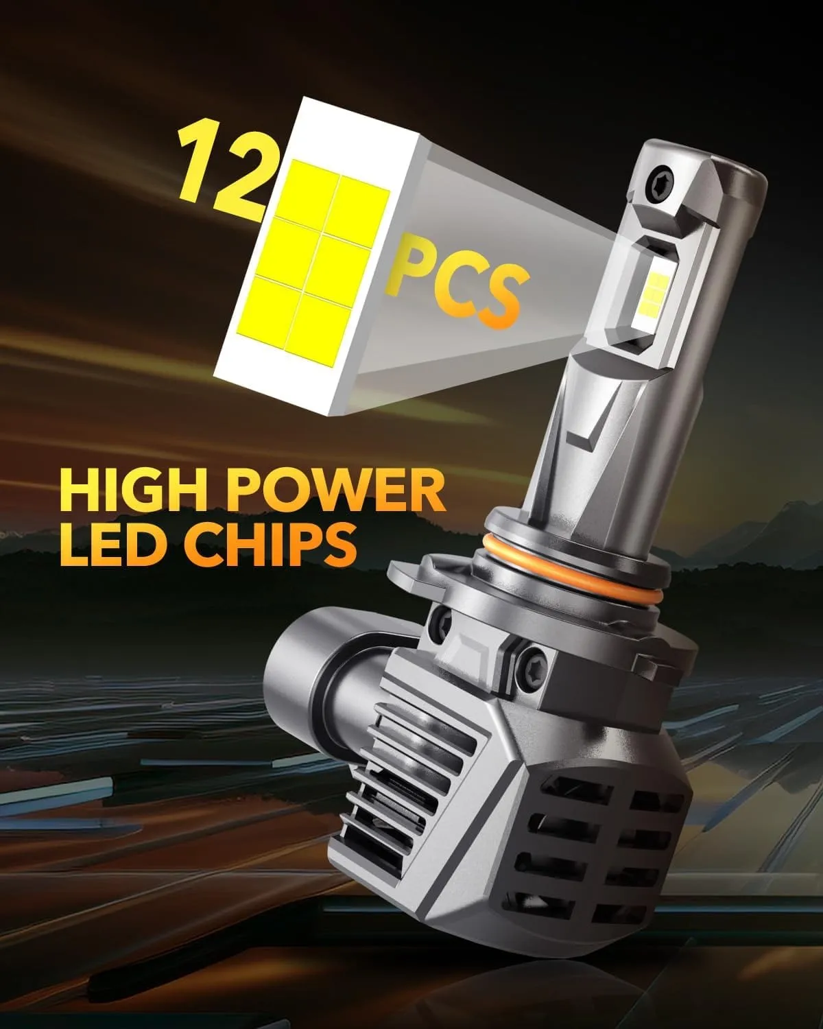 OXILAM 9006 HB4 LED Headlight/ Foglight Bulbs 24000LM 100W 700% Brighter 6500K White, Wireless Plug and Play for low Beam