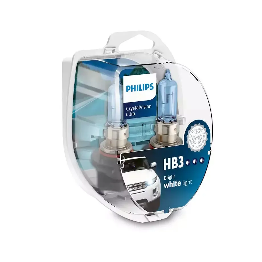 Philips HB3 Crystal Vision Ultra 55W Bulb Set   FREE Park Light