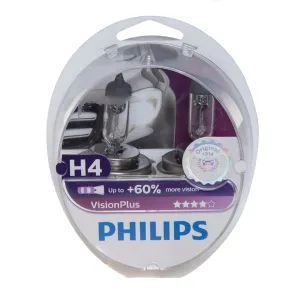 Philips Vision Plus H4 472 Bulbs   60% Brighter upgrade Twin Box