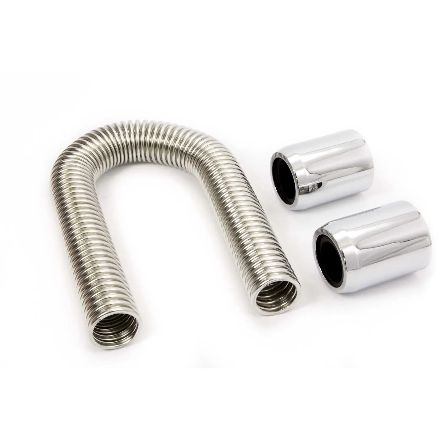 Racing Power 36" Long Radiator Hose Kit Chrome End Caps Stainless Polished - Kit