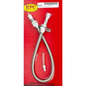 Racing Power Firewall Mount Transmission Dipstick 29" Long Braided/Billet Stainless Natural - TH350/400