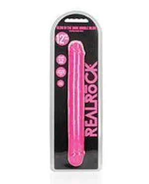 Shots Realrock 12" Double Dong Glow In The Dark