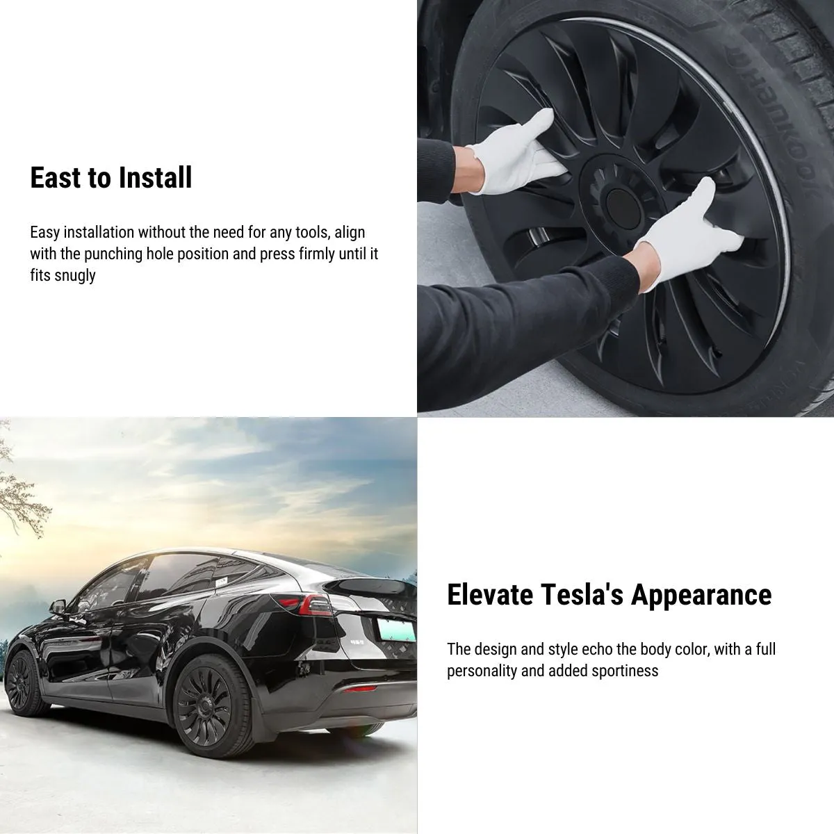 TESERY 19' 20' Uberturbine Wheel Covers  For Tesla Model Y