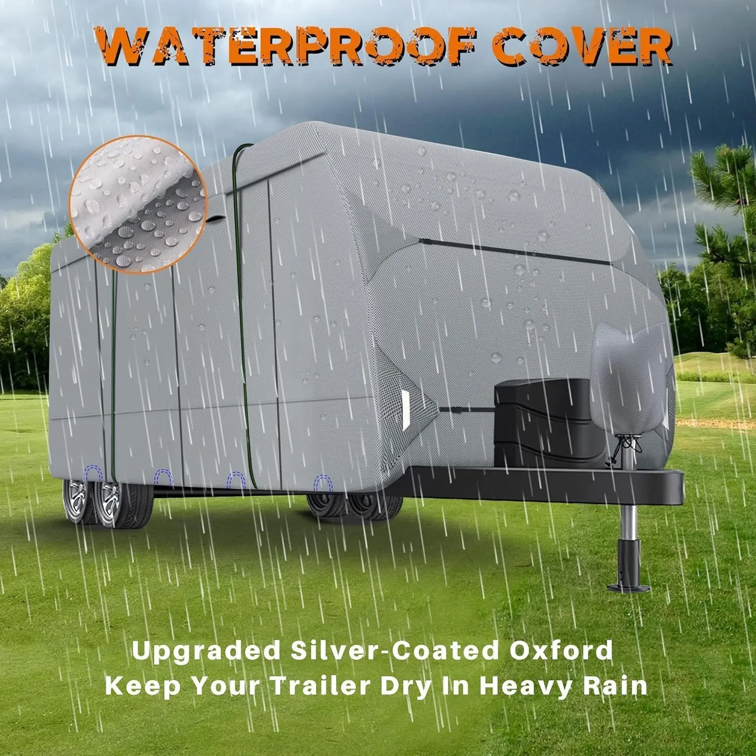 Ultimate Travel Trailer Cover - Waterproof, UV-Resistant, with Storage & Tire Covers
