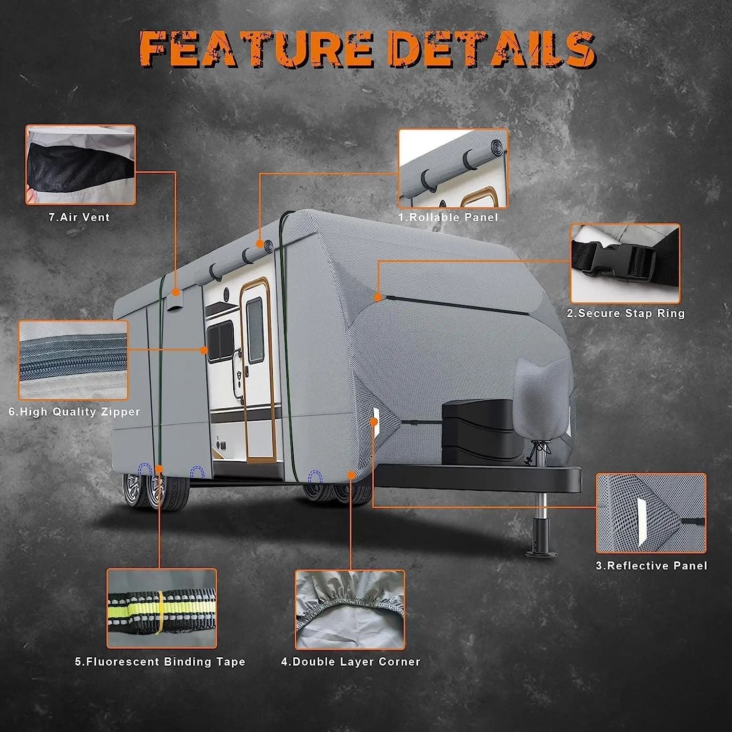 Ultimate Travel Trailer Cover - Waterproof, UV-Resistant, with Storage & Tire Covers