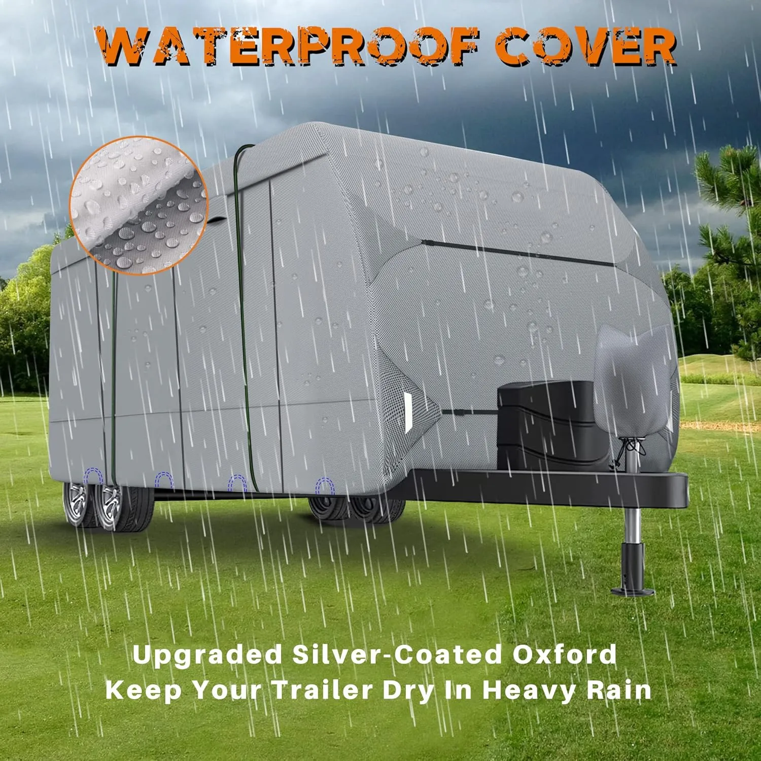 Ultimate Travel Trailer Cover - Waterproof, UV-Resistant, with Storage & Tire Covers