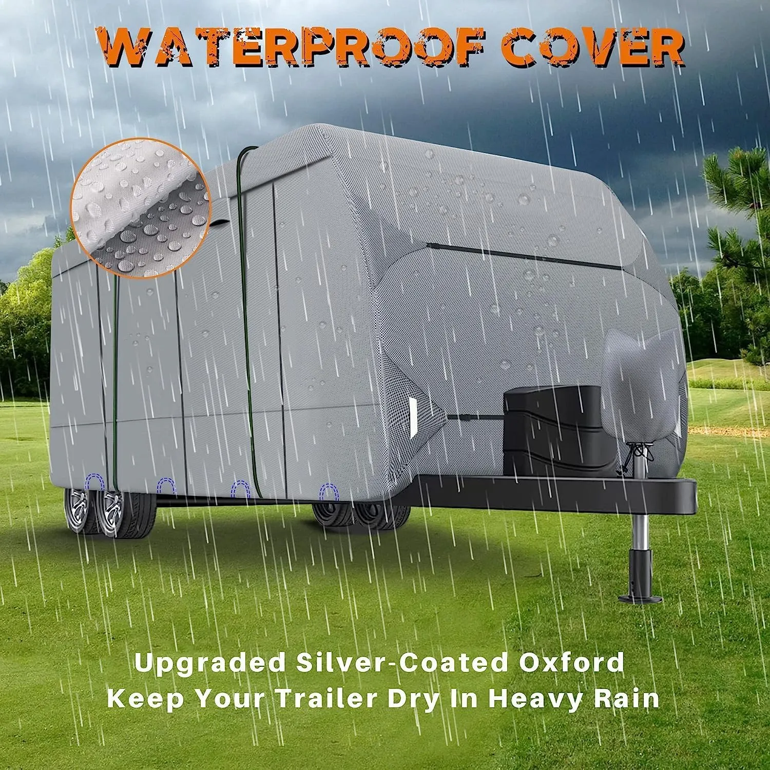 Ultimate Travel Trailer Cover - Waterproof, UV-Resistant, with Storage & Tire Covers