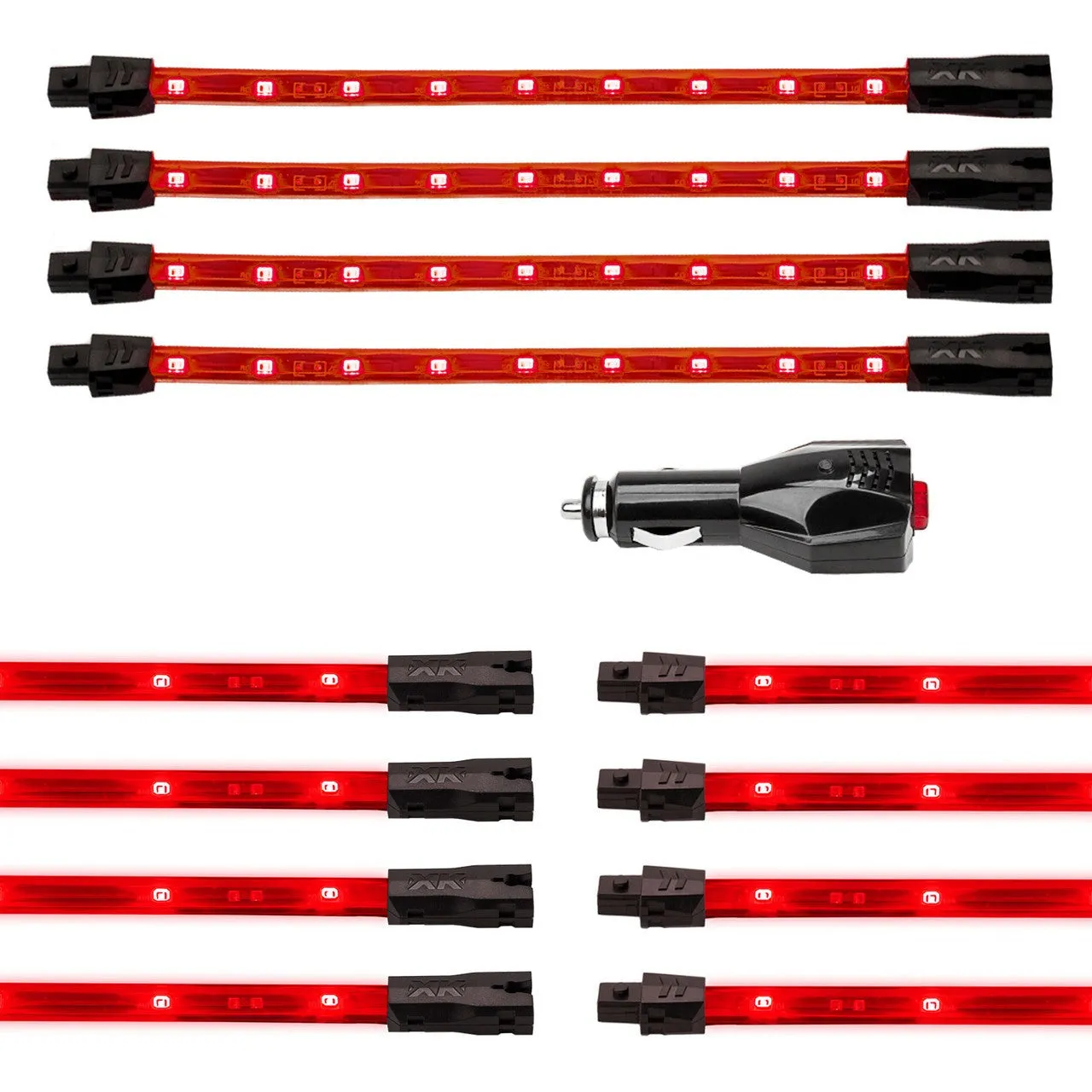 XKGlow Single Color Underglow LED Accent Light Car/ Truck Kit [8x24" Tube   4x8" Strip] Red/ Green/ Blue/ Light Blue/ White/ Amber/ Pink