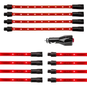 XKGlow Single Color Underglow LED Accent Light Car/ Truck Kit [8x24" Tube   4x8" Strip] Red/ Green/ Blue/ Light Blue/ White/ Amber/ Pink