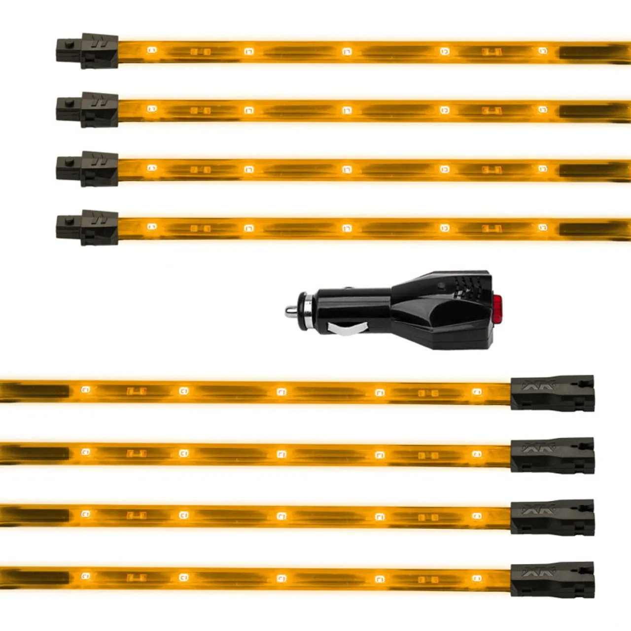 XKGlow Tube Single Color Underglow LED Accent Light Car/ Truck Kit [4pc 8" Strip] Red/ Green/ Blue/ Light Blue/ White/ Amber/ Pink