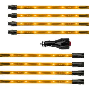 XKGlow Tube Single Color Underglow LED Accent Light Car/ Truck Kit [8pc 24" Strip] Red/ Green/ Blue/ Light Blue/ White/ Amber/ Pink